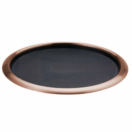 SERVICE IDEAS Tray with Removable Insert, 14 Round, Stainless Steel , Rose Gold TR1614RIRG